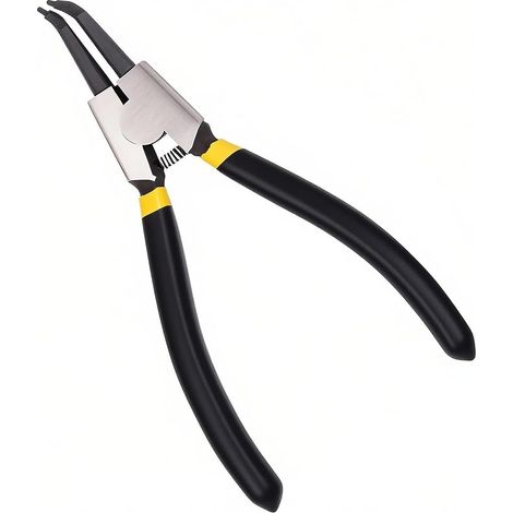 Circlip pliers 230 mm, external, bent, internal spring, anti-rust, head size: 1.8 mm. (1/5)