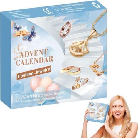 Ecleanfy-Calendrier de l'Avent Bijoux - Cadeaux de Noël pour femmes, Calendrier de l'Avent Enfants, Calendrier de l'Avent Bijoux pour Filles Femmes Noël 24 Surprise (1/5)