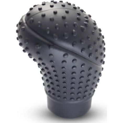(Nero) Copri pomello del cambio universale con design concavo e convesso in morbido silicone antiscivolo per auto, copri pomello del cambio. (1/4)