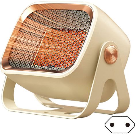 Mini radiateur céramique de table, chauffage électrique silencieux avec 2 modes, chauffe rapide, idéal pour la maison, la chambre et le salon. Prise UE, couleur kaki. (1/5)