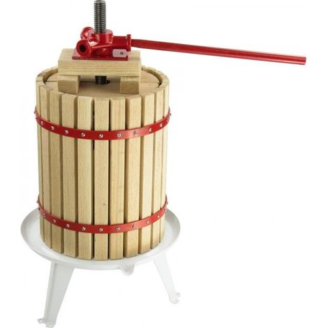 Dema – Presse agrume 6L en bois massif – Entraînement mécanique par vis – Bac de récupération en acier peint alimentaire – Pour jus frais maison