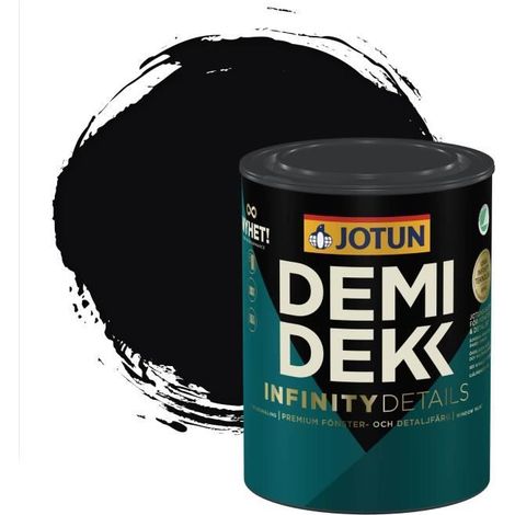 JOTUN - Peinture Bois, Lasure Opaque Satinée - RAL 9005 - Noir Foncé - 0,75L (1/2)