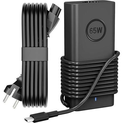 65-Watt-USB-C-Laptop-Ladegerät, kompatibel mit Dell Latitude 5000/7000/3000 Serie und XPS 13, Schnellladefunktion. (1/5)