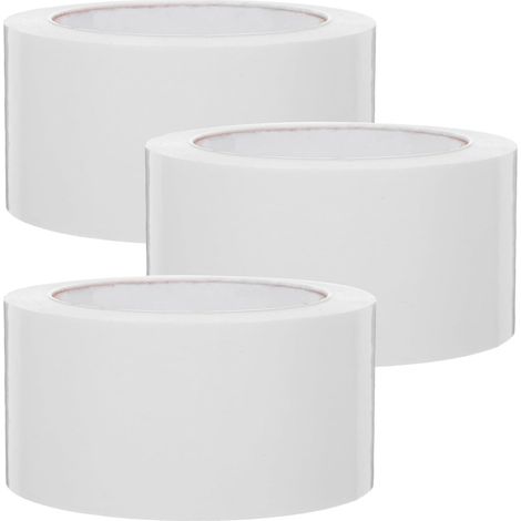 Ruban D'étanchéité Blanc 3 Rouleaux 55mm X 91m Adhésif à Base D'eau Forte Adhérence pour Réparation et Usage Extérieur (1/5)