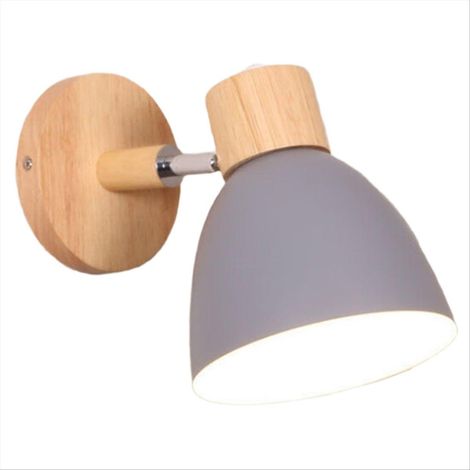 Applique murale LED moderne de style nordique, style minimaliste, en fer forgé, grise, idéale pour l'éclairage intérieur d'une chambre, d'un couloir ou d'un restaurant. (1/5)