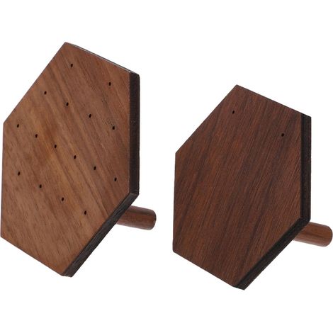Lot de 2 Présentoirs à Boucles D'oreilles en Bois Hexagonaux, Panneaux Perforés Multi-trous, Dimensions 8,4 X 7,1 X 0,5 Cm, Support Organiseur Bijoux pour Vente et Rangement (1/5)