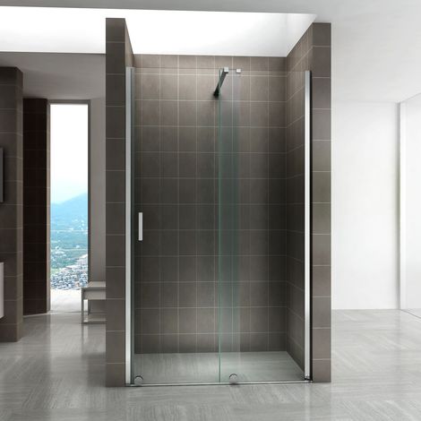 i-flair Schiebetür Duschabtrennung NADINE 120x200 cm für Duschnische Duschtür Nischenschiebetür in Chrom 8mm ESG Sicherheitsglas Klarglas (1/5)