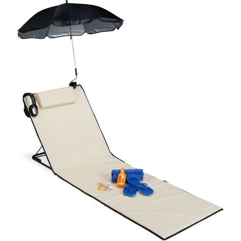 Esterilla de playa con sombrilla