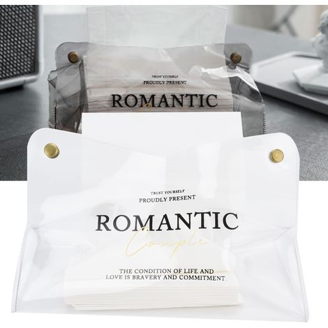 Boîte à Papiers [Tissue Box] ManoMano Édition Transparent PVC Bouton Métal Pur Minimalisme Géométrique Moderne Salon Bureau Voiture Stockage Napkins Hygène Déco (1/5)