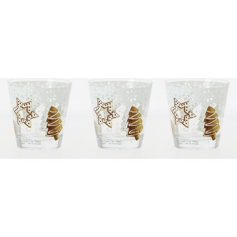 Set 3 Bicchiere acqua in vetro nadia christmas biscuits 250 cc cerve (1/2)