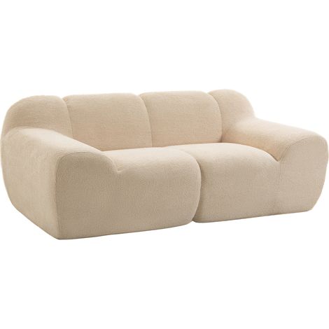 Canapé 2 places - HOMCOM - assise et accoudoirs larges rembourrés - entièrement compressé - chenille - 174 x 91 x 61 cm - Beige (1/5)