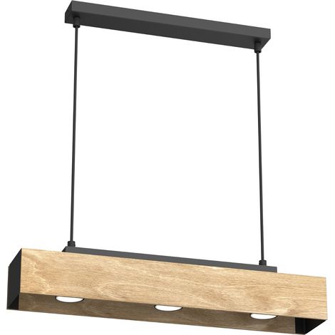 Suspension poutre bois 57 cm Maison 3xGU10 Luminex