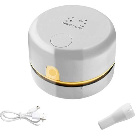 Balai à poussière de table rechargeable, nettoyeur de poussière portatif pour table - Blanc (1/5)