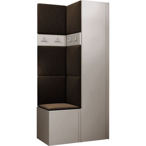 Conjunto para recibidor Pinis XXIV, Manila 04, 186x82x46cm, Aglomerado laminado, Tapiz, Colocada, Montada en la pared