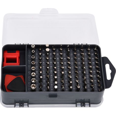 Kit de tournevis 115 en 1 avec embouts magnétiques de précision et multifonctionnels pour la réparation électronique (rouge) (1/5)