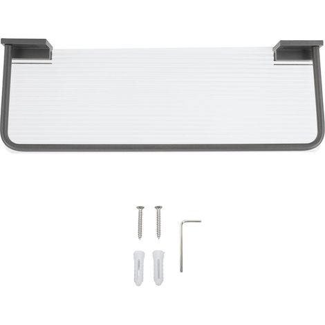 Étagère murale décorative flottante en aluminium et acrylique, gris, idéale pour la cuisine, la salle de bain, le salon ou la chambre. (1/5)