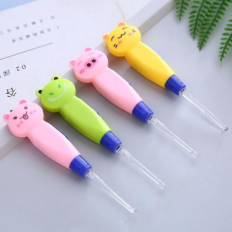 4 Pcs Cuillre De Nettoyant Oreille Lumineux, Ear Curette Led, Curette Oreille Enfant, Cuillre De Nettoyage De Nettoyage Avec Lumire Cuillre Creuse