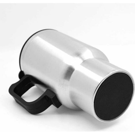 Chauffe-tasse électrique pour voiture - - 450ml - 12V - Acier inoxydable - Argent - 16x8,7 cm - Étanche (1/4)