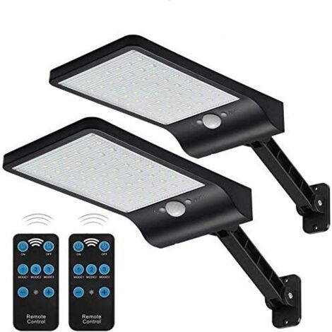 BUNTHAUS 56 LED 550LM Lampes Solaires Extérieur Etanche IP65, Applique Murale Led Telecommande, Lampe de Sécurité Solaire Sans Fil pour Jardin, Garage, Cour, Escalier, Patio (1/5)