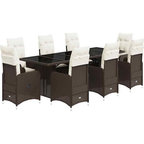 Maison Exclusive - Set de mesa y sillas jardín 9 piezas y cojines (1/5)