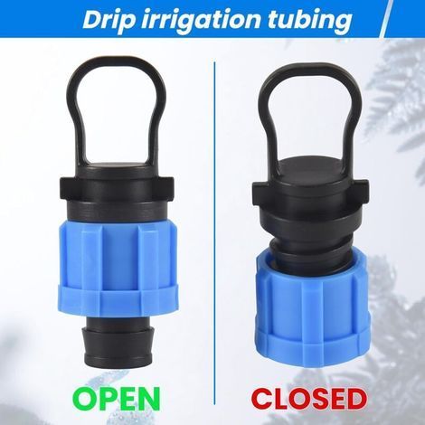 Lot de 12 bouchons d'extrémité d'irrigation goutte à goutte 1/2 - Raccord universel - Compatible avec les bandes goutte-à-goutte de 16 à 17 mm