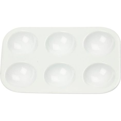 Palette rectangulaire en plastique - 8 x 12 cm - 6 compartiments