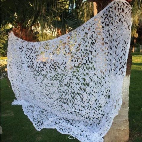 Filet de Camouflage - Voile d'ombrage rectangulaire - Blanc - 3x3m (1/4)