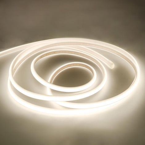 1 m wasserdichter COB-LED-Streifen – 320 LEDs/m, 10 W, neutralweiß 4000 K, IP67, mit Schalter und Stecker – Superhell für Treppen, Schlafzimmer, Weihnachten (1/5)