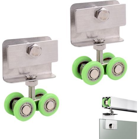 Roulette Porte Coulissante Douche – Galet de Porte Coulissante Ultra-lisse. Rail Coulissant pour Portes Suspendues et Placards. Installation Facile et Silencieuse (1/5)
