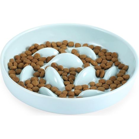 1 - Gamelle Chat - Bol Céramique - Anti Glouton - Réduction Vitesse Alimentation - Prévention Vomissement - Design Baleine - Pour Chaton Et Adulte - Vert Clair - 15x15cm (1/5)