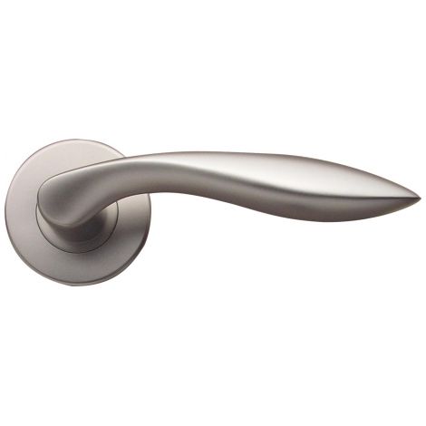 Ouvre&Déco – Poignées sur rosace ANDORRA sans trou – Aluminium argenté – Installation facile – Pour portes intérieures – Ensemble de 2 pièces