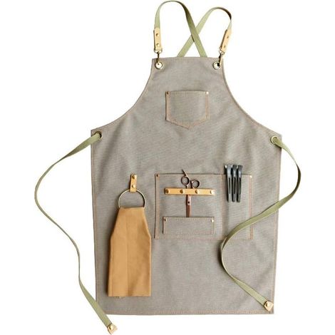 Tablier de cow-boy de haute qualité avec poches pour coiffeur, peintre, jardinier, styliste de coiffure pour femme et homme, Gris foncé, (1/5)