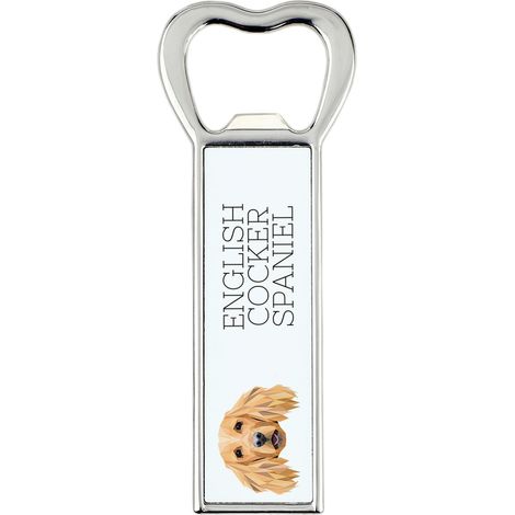 Apribottiglie con foto e scritta "Art-Dog" per birra, con motivo Cocker Spaniel inglese. (1/5)