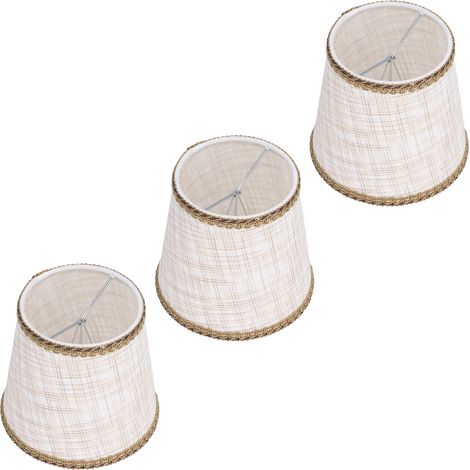 Lot de 3 petits abat-jour artisanaux, raffinés, doux, légers, anti-poussière et à haute luminosité pour lampes de table (1/5)