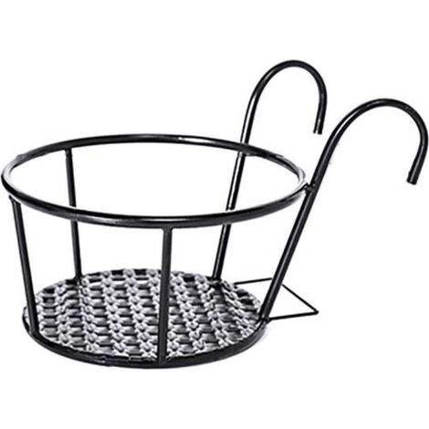 Bardusch - Support suspendu pour plantes - Jardin balcon - Pot de fleur en fer noir (1/4)