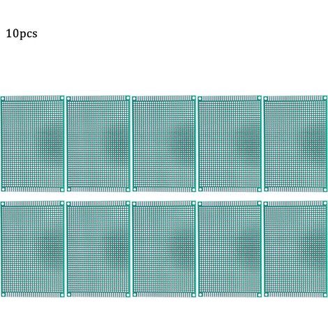 10 Pièces 8x12 Cm Double Face Prototype PCB étamé Platine de Prototypage Circuit imprimé Anti-vieillissement Résistant à la Corrosion pour Expérience électrique Usine. (1/5)