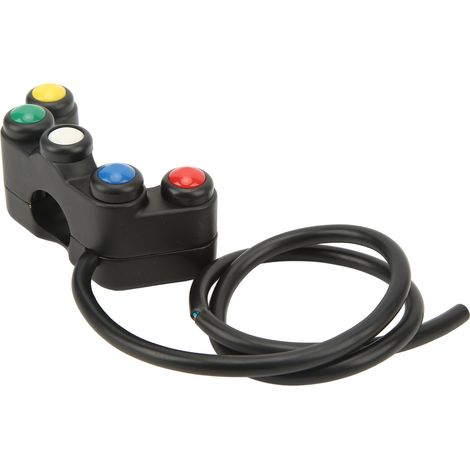 Commande 5 en 1 pour moto, tricycle électrique, klaxon 5 couleurs, phare, accessoires universels (1/5)