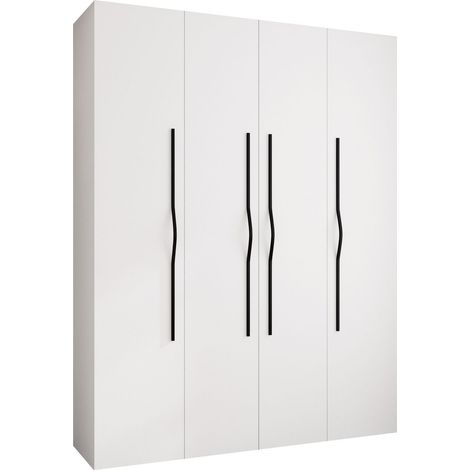 Armoire Hartford 564, Blanc, 246x190x42cm, Portes d'armoire: Avec des charnières, Nombre d'étagères: 12 (1/5)