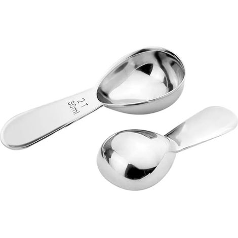 Messlöffel Kaffeelöffel Edelstahl Kaffeelöffel Set 1 Esslöffel (15 ml) und 2 Esslöffel (30 ml) haltbares multifunktionales Kaffeepulver, Tee, Mehl