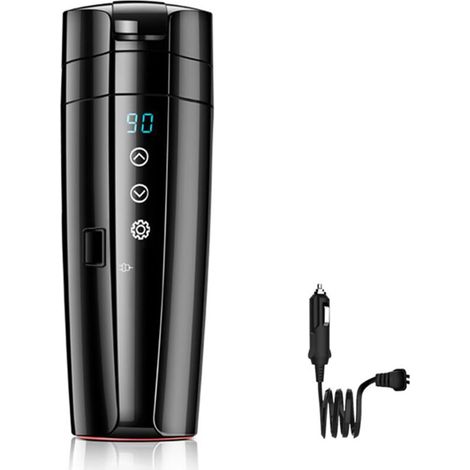 Tazza termica da auto 12V/24V, tazza termica da viaggio in acciaio inox da 400 ml, bollitore elettrico multifunzione con controllo intelligente della temperatura.