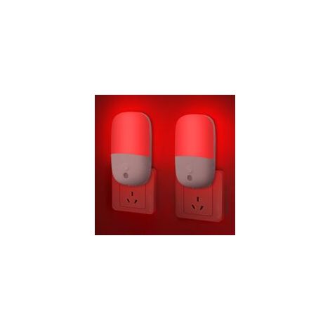 Un conjunto de 2 luces nocturnas LED que emiten luz roja (670 nm) para ayudarte a dormir, con un sensor crepuscular (se activa automáticamente desde la noche hasta la mañana).