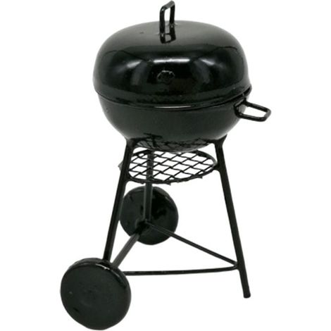 Grill Mini - En Fer - Couvercle Ouvert - Décor Intérieur Maison Poupée - Accessoire Photo Camping - 1 Pièce (1/5)