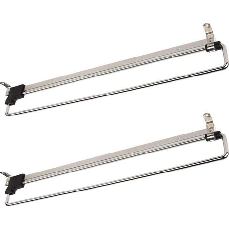 2 Pièces Porte-Cintres Coulissant Portemonteaux Télescopic Porte-vêtements Extractible 400 mm