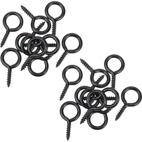 30 crochets à œillet fer noir pour fixation et suspension (1/5)