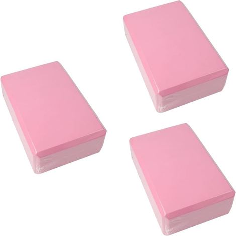 Briques de Yoga, Briques d'exercice, Fournitures de Yoga, Briques de Danse pour Enfants, Briques en Mousse Haute Densité Rose (1/5)