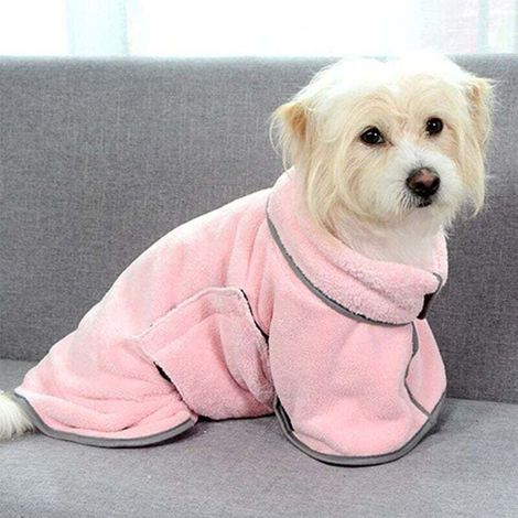 Asciugamano da bagno per cani - Asciugatura rapida - Morbido accappatoio per cani - Accessorio da bagno in microfibra per cani di piccola, media e grande taglia - Gatti - Animali domestici (XS, (1/4)