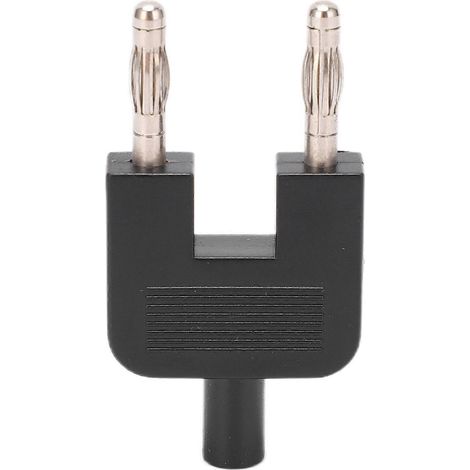Adaptateur U35 en forme de U pour court-circuit avec fiche banane, femelle vers 2 mâles, noir, 4 mm (1/4)