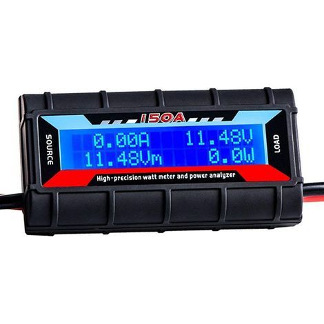 Wattmètre Haute précision 4.8V 60V Tension 150A Meter Power Performance Monitor avec écran LCD pour Batterie RC Éolien Solaire (1/5)