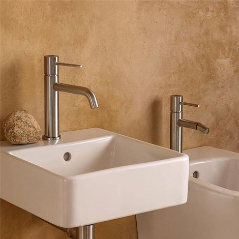 Exagonshop Coppia rubinetti lavabo e bidet in ottone cromo con
