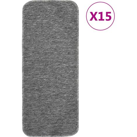 Antirutsch Stufenmatten 15 Stk. 60x25 cm Grau Rechteckig